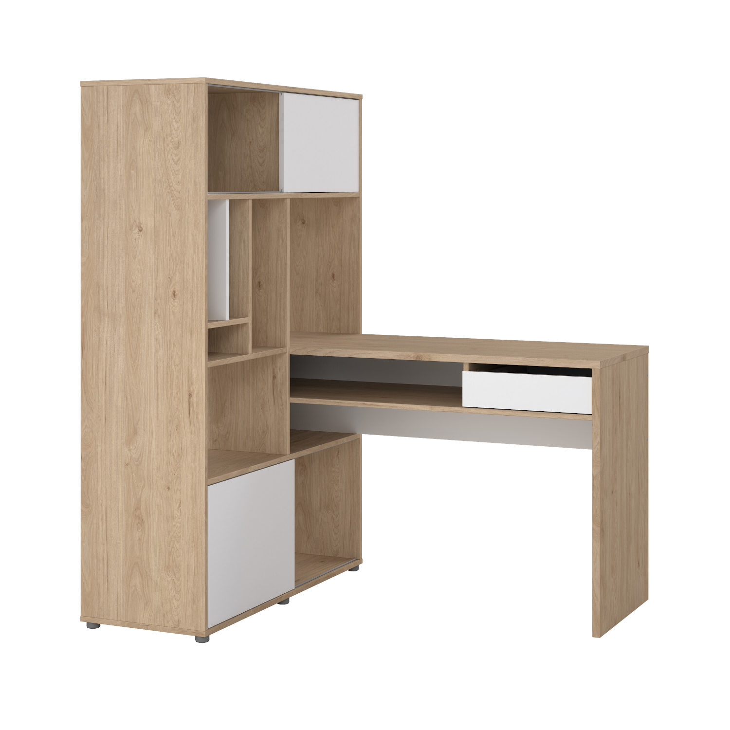 Insi Function Plus γραφείο με βιβλιοθήκη 162,8×60,35×155,4εκ. Jackson Hickory / Λευκό γυαλιστερό 0111.TV78 Insi Function Plus γραφείο με βιβλιοθήκη 162,8×60,35×155,4εκ. Jackson Hickory / Λευκό γυαλιστερό 0111.TV78