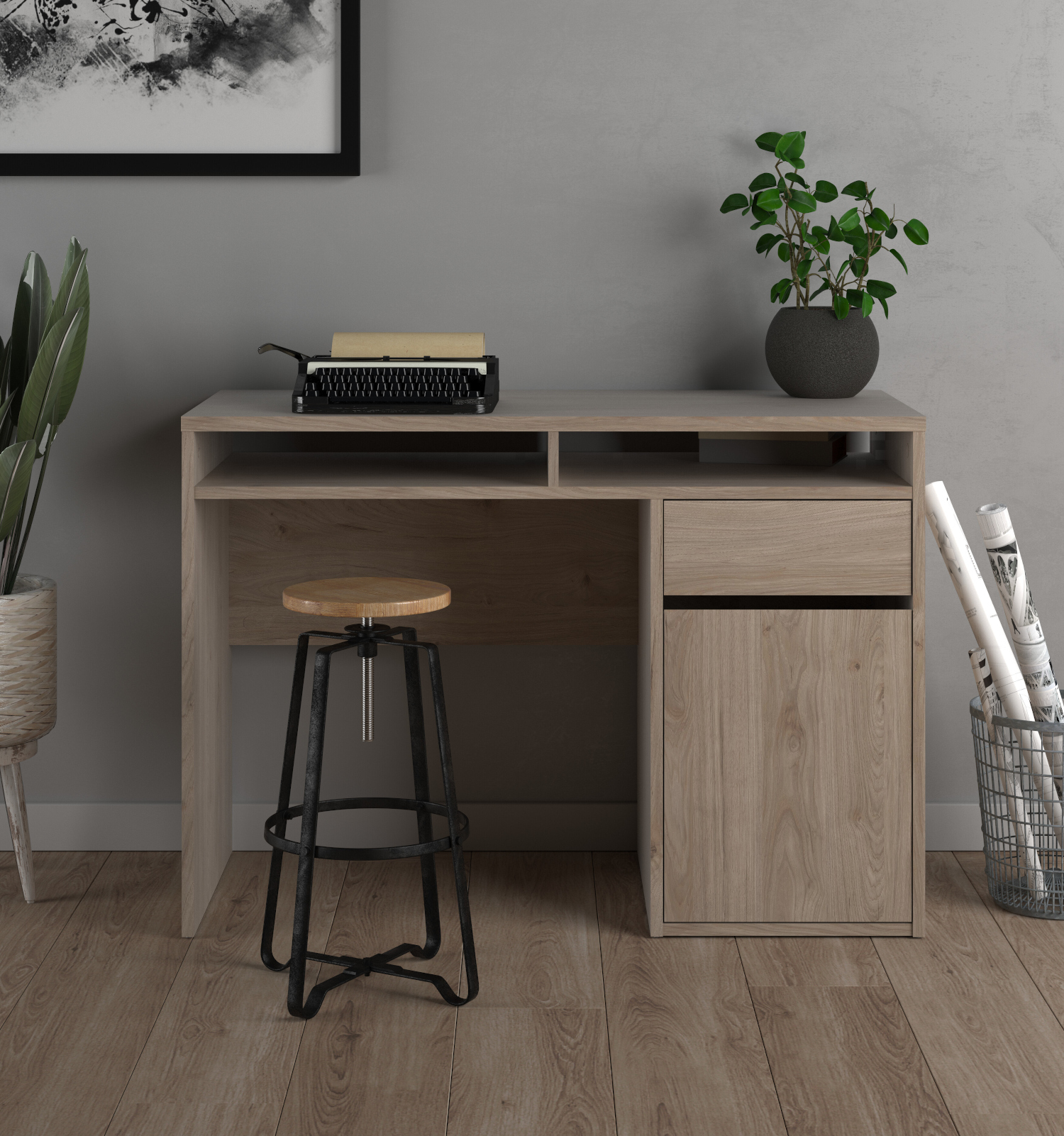 Insi Function Plus γραφείο με 1 συρτάρι και 1 ντουλάπι 110,2×48,2×77,4εκ. Jackson Hickory 0111.TV89 Insi Function Plus γραφείο με 1 συρτάρι και 1 ντουλάπι 110,2×48,2×77,4εκ. Jackson Hickory 0111.TV89