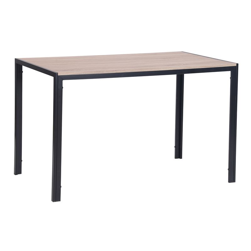 WOODWELL ΕΜ827GABO Τραπέζι Τραπεζαρίας Κουζίνας, Μέταλλο Βαφή Μαύρο Επιφάνεια Απόχρωση Sonoma 120x70x75cm ΕΜ827