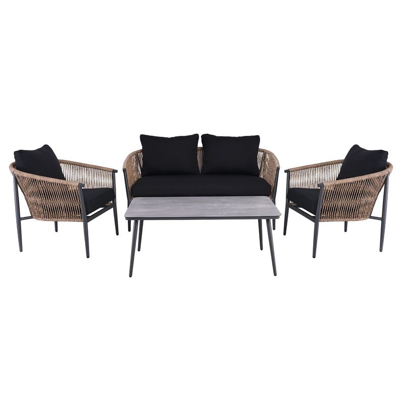 WOODWELL Ε6874,1GASBA Set Σαλόνι Κήπου 4τεμ, Alu Ανθρακί, Rope Wicker Φυσικό, Μαξιλάρια Σκούρο Γκρι 2 Πολυθρ+1 Καναπ+1 Τραπεζάκι Ε6874,1 WOODWELL Ε6874,1GASBA Set Σαλόνι Κήπου 4τεμ, Alu Ανθρακί, Rope Wicker Φυσικό, Μαξιλάρια Σκούρο Γκρι 2 Πολυθρ+1 Καναπ+1 Τραπεζάκι Ε6874,1