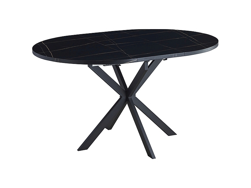 STÓŁ GASTON CZARNY EFEKT MARMURU/CZARNY MAT 100(135)X100 DIOMMI-80-3619