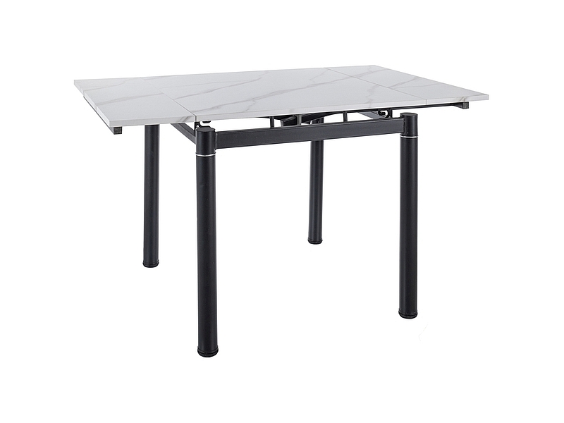 STÓŁ GD082 BIAŁY EFEKT MARMURU/CZARNY MAT 80(131)x80 DIOMMI-80-3577 STÓŁ GD082 BIAŁY EFEKT MARMURU/CZARNY MAT 80(131)x80 DIOMMI-80-3577