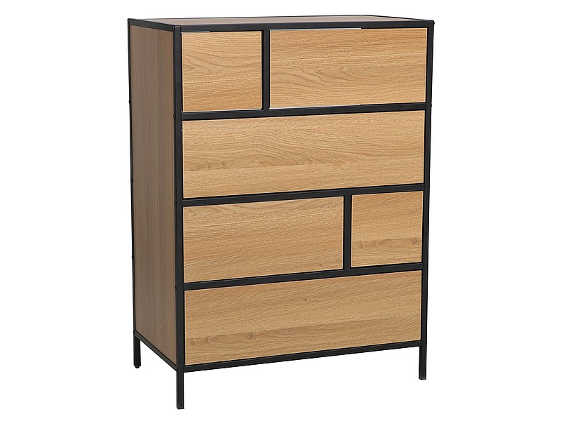 KOMODA GEO K6 DĄB/CZARNY DIOMMI-80-2738