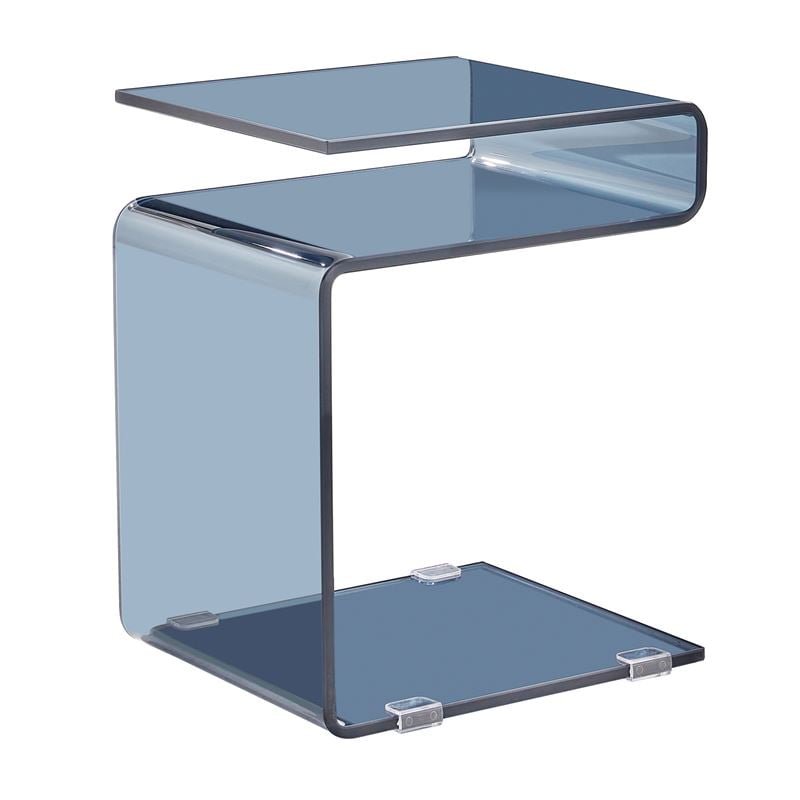 WOODWELL GLASSER Smoke Τραπεζάκι Βοηθητικό Γυαλί 12mm 42x38x48cm ΕΜ735,1