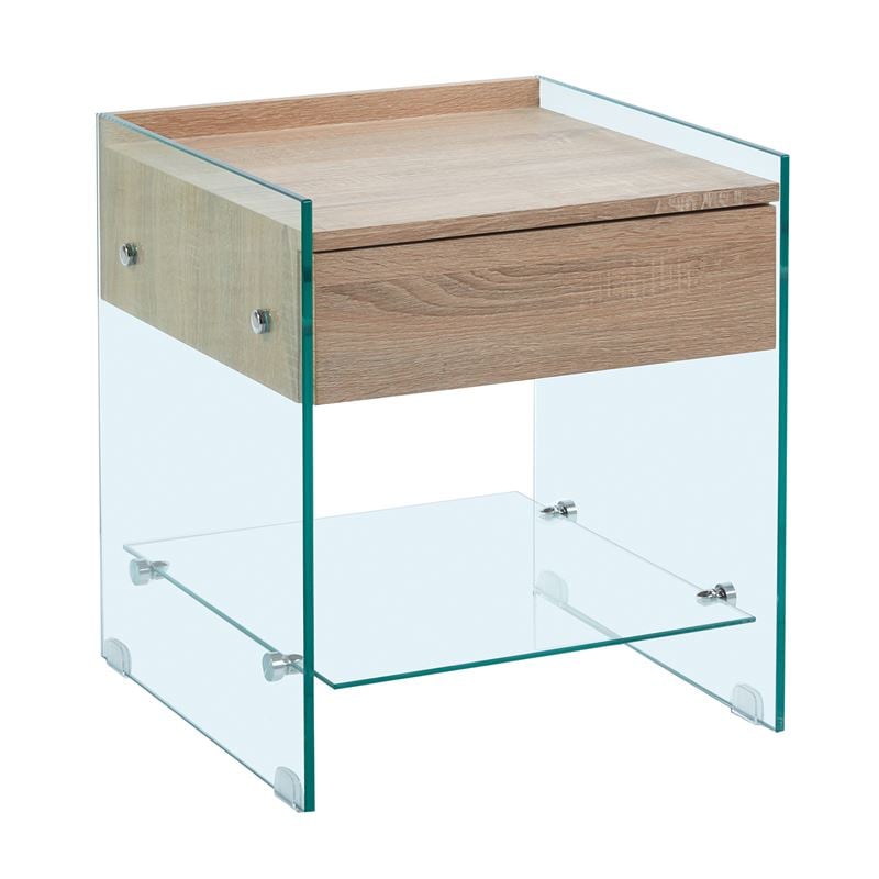 WOODWELL ΕΜ840,1GLASSER Wood Κομοδίνο Διάφανο Γυαλί 10mm – με Συρτάρι Απόχρωση Δρυς 45x45x50cm ΕΜ840,1 WOODWELL ΕΜ840,1GLASSER Wood Κομοδίνο Διάφανο Γυαλί 10mm – με Συρτάρι Απόχρωση Δρυς 45x45x50cm ΕΜ840,1