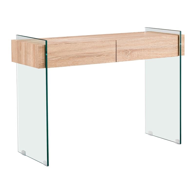 WOODWELL ΕΜ841,1GLASSER Wood Κονσόλα Διάφανο Γυαλί 12mm – με Συρτάρια Απόχρωση Δρυς 110x40x76cm ΕΜ841,1 WOODWELL ΕΜ841,1GLASSER Wood Κονσόλα Διάφανο Γυαλί 12mm – με Συρτάρια Απόχρωση Δρυς 110x40x76cm ΕΜ841,1
