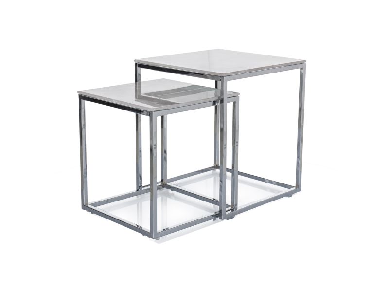 ŁAWA GLORIA II BIAŁY EFEKT MARMURU/CHROM (ZESTAW) DIOMMI-80-3599