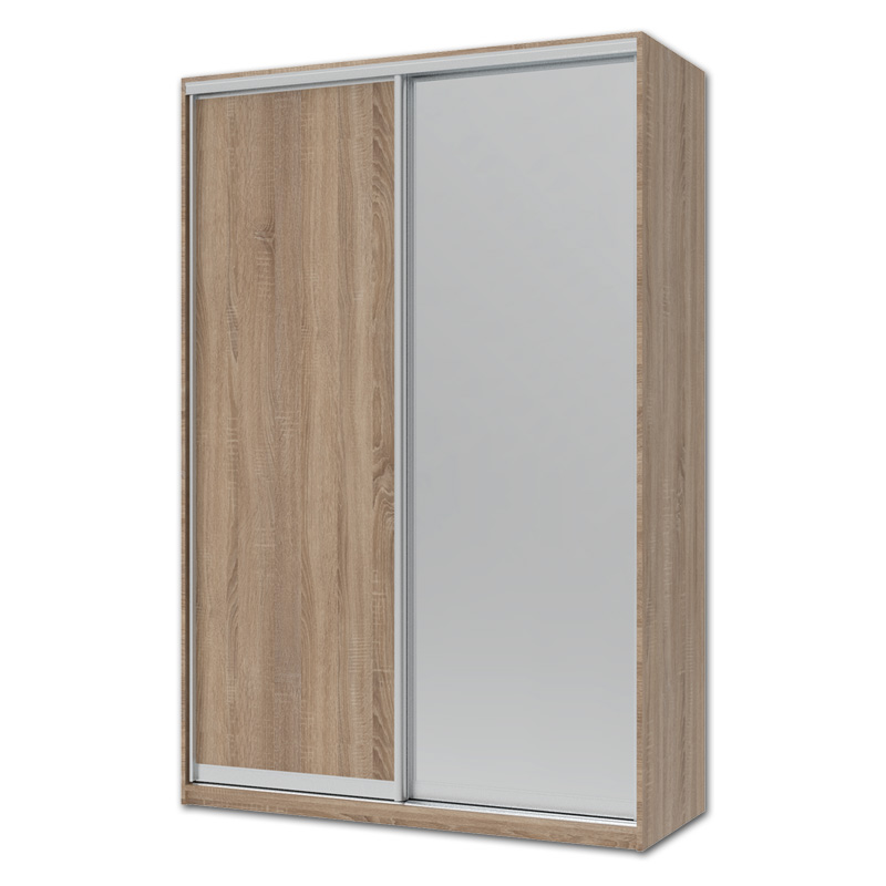 Ντουλάπα ρούχων Elegant Megapap δίφυλλη συρόμενη με καθρέφτη σε χρώμα sonoma 150x60x225εκ. GP007-0007 Ντουλάπα ρούχων Elegant Megapap δίφυλλη συρόμενη με καθρέφτη σε χρώμα sonoma 150x60x225εκ. GP007-0007