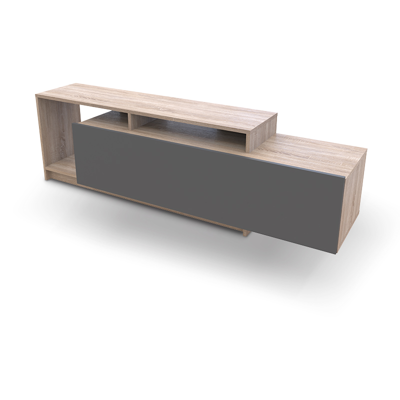 Έπιπλο τηλεόρασης Τ1 Megapap σε χρώμα sonoma – ανθρακί 160x38x48εκ. GP007-0063