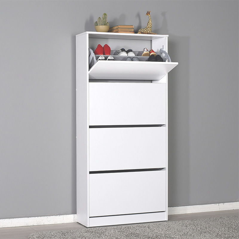 Παπουτσοθήκη μελαμίνης Flat Duo Megapap 24 ζευγών σε χρώμα λευκό 73x26x157εκ. Παπουτσοθήκη μελαμίνης Flat Duo Megapap 24 ζευγών σε χρώμα λευκό 73x26x157εκ.