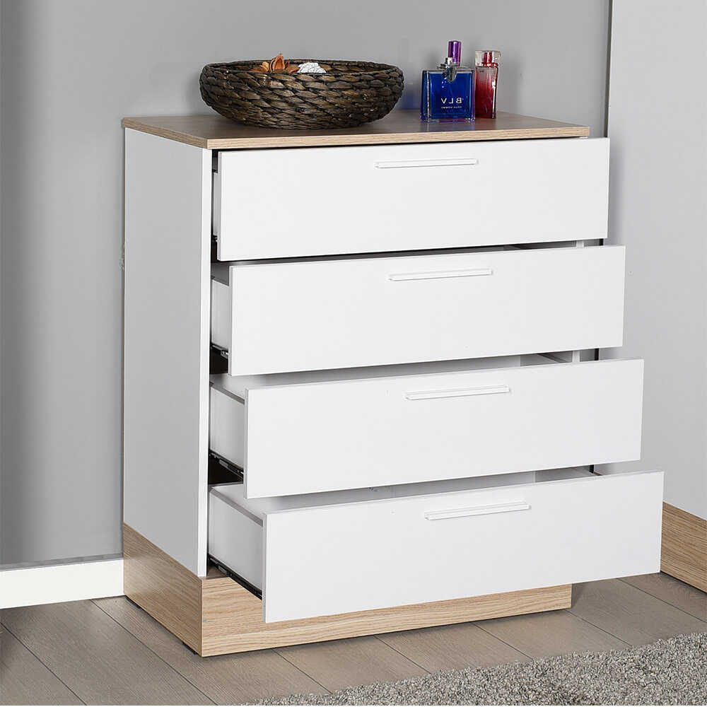 Συρταριέρα μελαμίνης Base Megapap χρώμα oak – λευκό 72x40x88εκ. Συρταριέρα μελαμίνης Base Megapap χρώμα oak – λευκό 72x40x88εκ.