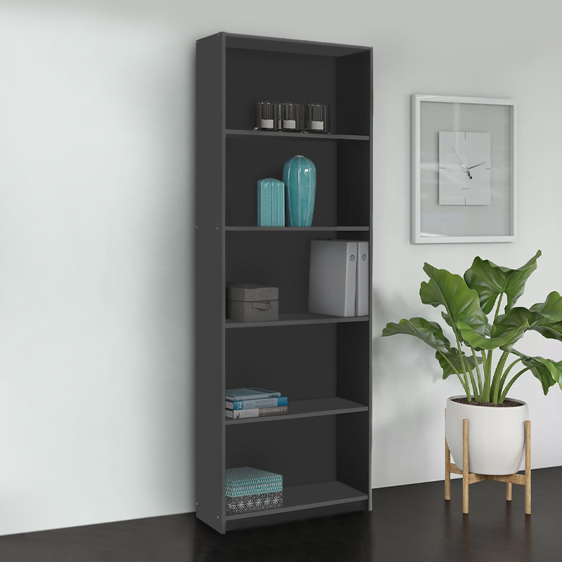 Βιβλιοθήκη μελαμίνης Max Megapap χρώμα ανθρακί 58x23x170εκ. Βιβλιοθήκη μελαμίνης Max Megapap χρώμα ανθρακί 58x23x170εκ.
