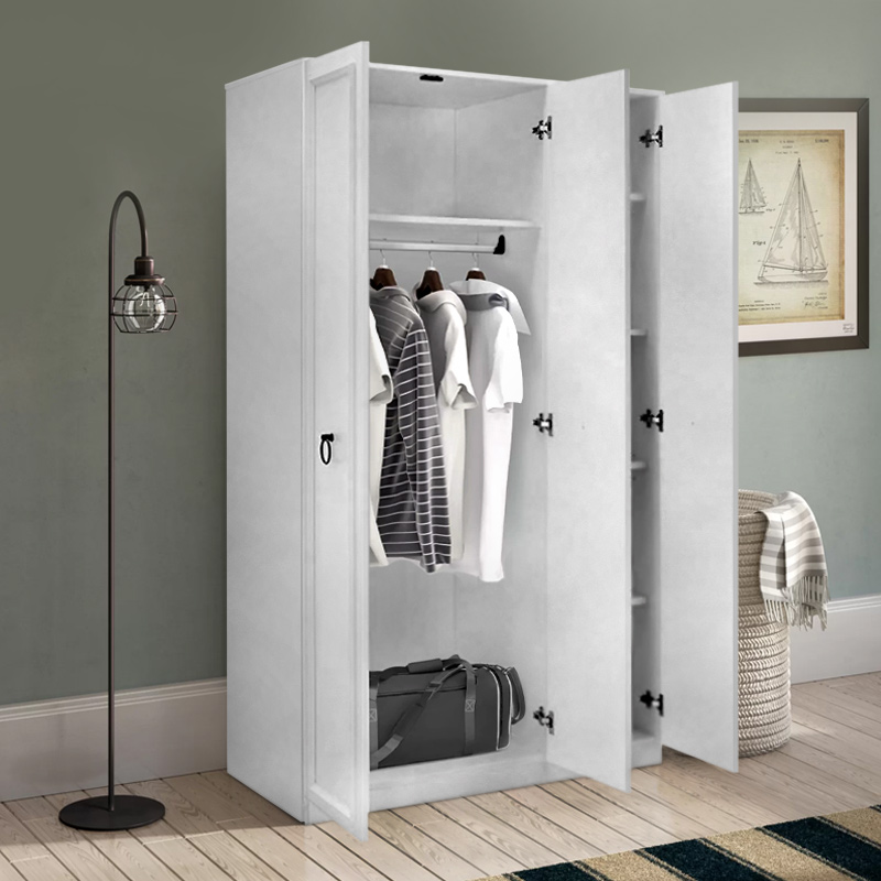 Ντουλάπα ρούχων Hampton Megapap τρίφυλλη χρώμα λευκό 103x52x185εκ. Ντουλάπα ρούχων Hampton Megapap τρίφυλλη χρώμα λευκό 103x52x185εκ.