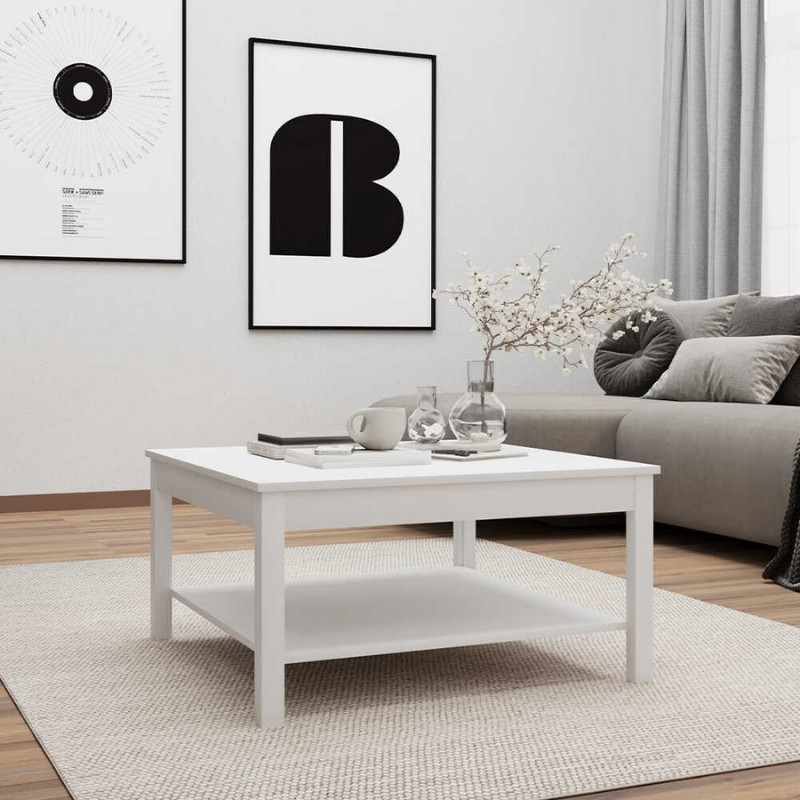 Τραπεζάκι σαλονιού Rustic Megapap χρώμα λευκό 80x80x40εκ. Τραπεζάκι σαλονιού Rustic Megapap χρώμα λευκό 80x80x40εκ.