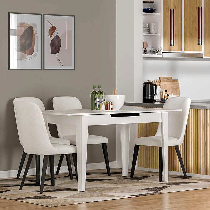 Τραπέζι Trendline Megapap επεκτεινόμενο χρώμα λευκό 120/150x70x75εκ. Τραπέζι Trendline Megapap επεκτεινόμενο χρώμα λευκό 120/150x70x75εκ.
