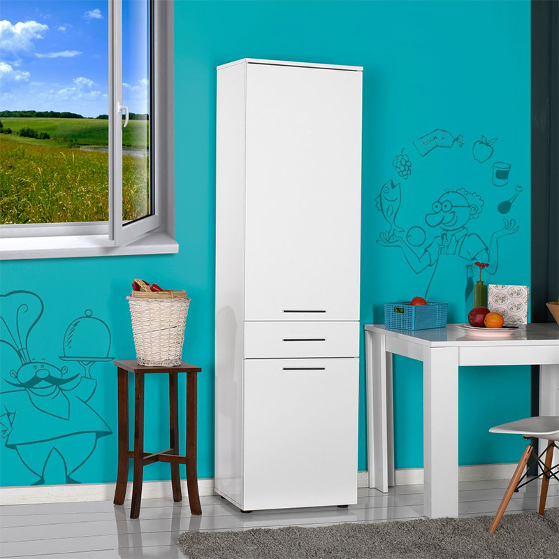 Ντουλάπι με καλάθι απλύτων Diamond Megapap χρώμα λευκό gloss 52x38x187εκ. Ντουλάπι με καλάθι απλύτων Diamond Megapap χρώμα λευκό gloss 52x38x187εκ.