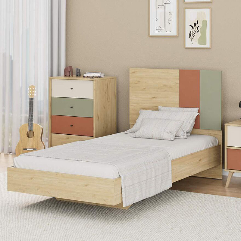Κρεβάτι Terra Megapap χρώμα florida oak 100×200εκ. Κρεβάτι Terra Megapap χρώμα florida oak 100×200εκ.