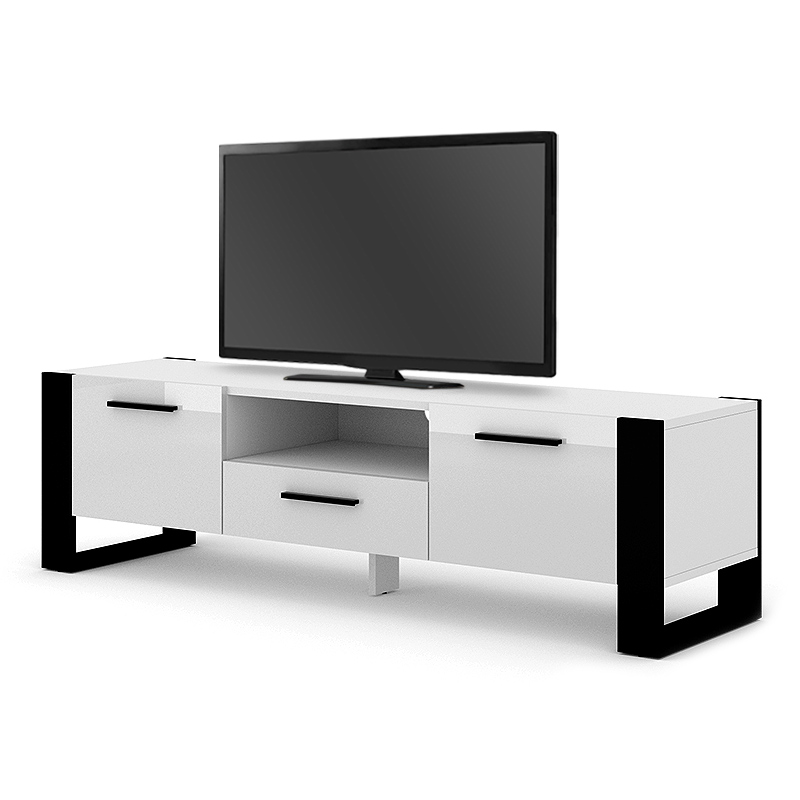 Έπιπλο τηλεόρασης Minimal Megapap σε χρώμα λευκό – μαύρο 160x43x48εκ. GP012-0027 Έπιπλο τηλεόρασης Minimal Megapap σε χρώμα λευκό – μαύρο 160x43x48εκ. GP012-0027