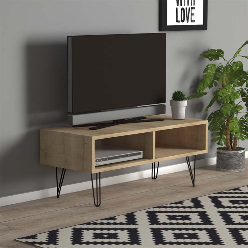Έπιπλο τηλεόρασης Fiona Megapap από μελαμίνη χρώμα oak 90x30x41εκ. Έπιπλο τηλεόρασης Fiona Megapap από μελαμίνη χρώμα oak 90x30x41εκ.