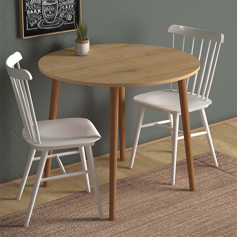 Τραπέζι Cruz Megapap από μελαμίνη χρώμα oak 92x92x75εκ. Τραπέζι Cruz Megapap από μελαμίνη χρώμα oak 92x92x75εκ.