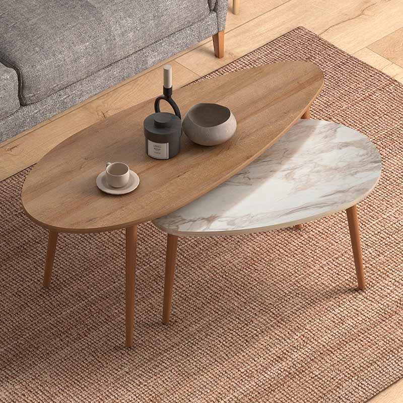 Βοηθητικά τραπεζάκια Elips Megapap από μελαμίνη χρώμα oak – μπεζ εφέ μαρμάρου 116x46x46εκ. Βοηθητικά τραπεζάκια Elips Megapap από μελαμίνη χρώμα oak – μπεζ εφέ μαρμάρου 116x46x46εκ.