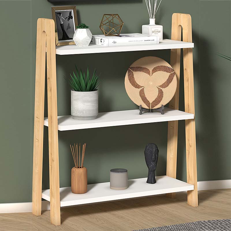Βιβλιοθήκη Como Megapap από μελαμίνη χρώμα λευκό – oak 63x22x80εκ. Βιβλιοθήκη Como Megapap από μελαμίνη χρώμα λευκό – oak 63x22x80εκ.