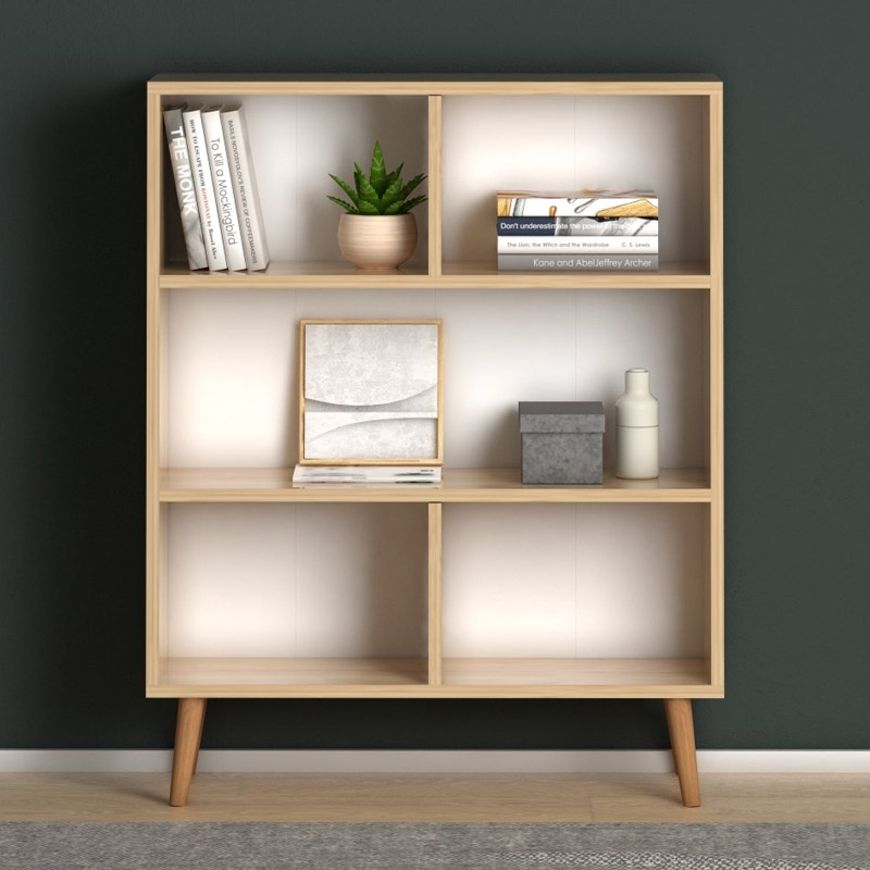 Βιβλιοθήκη μελαμίνης Cube Megapap χρώμα oak 80x24x100εκ. Βιβλιοθήκη μελαμίνης Cube Megapap χρώμα oak 80x24x100εκ.
