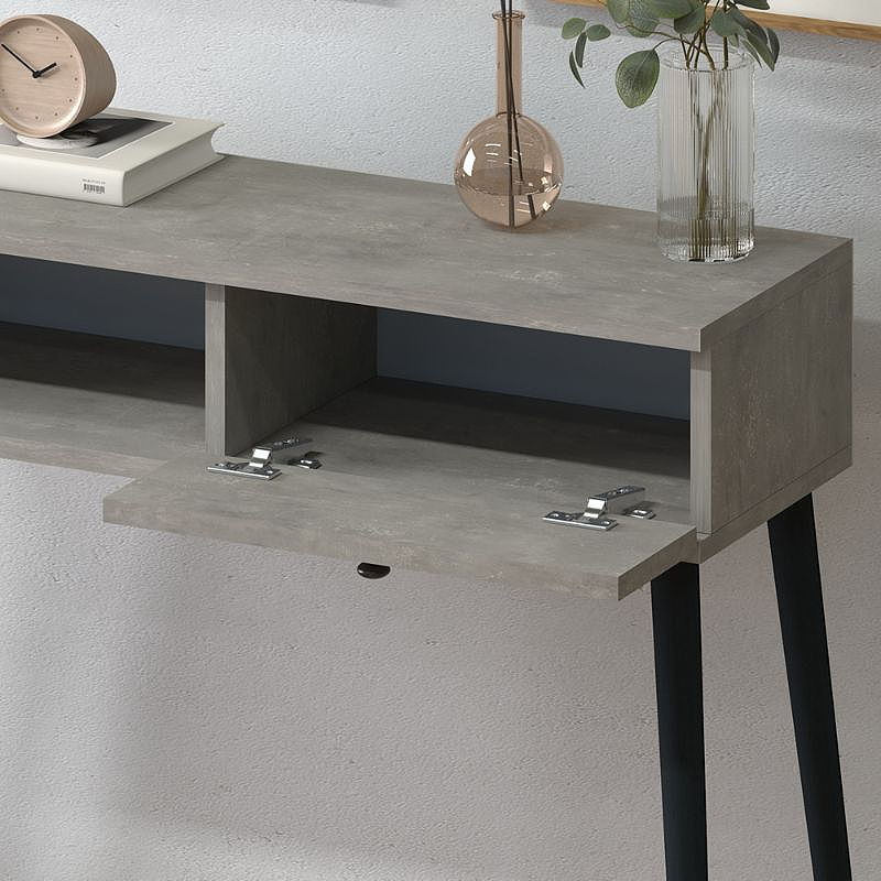 Κονσόλα Napoli Megapap χρώμα γκρι ρετρό 90x29x88εκ. Κονσόλα Napoli Megapap χρώμα γκρι ρετρό 90x29x88εκ.