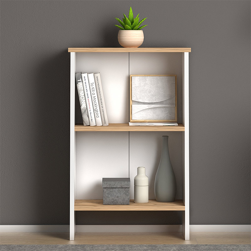 Βιβλιοθήκη μελαμίνης Flora Megapap χρώμα white – oak 52x25x80εκ. Βιβλιοθήκη μελαμίνης Flora Megapap χρώμα white – oak 52x25x80εκ.