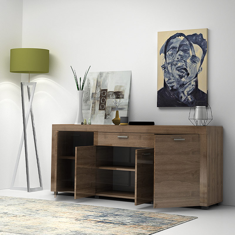 Μπουφές μελαμίνης Joseph Megapap χρώμα καρυδί 177x40x76εκ. Μπουφές μελαμίνης Joseph Megapap χρώμα καρυδί 177x40x76εκ.