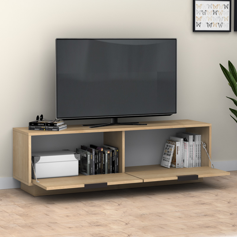 Έπιπλο τηλεόρασης Lisa Megapap χρώμα φυσικό οξιάς 140x35x43cm. Έπιπλο τηλεόρασης Lisa Megapap χρώμα φυσικό οξιάς 140x35x43cm.