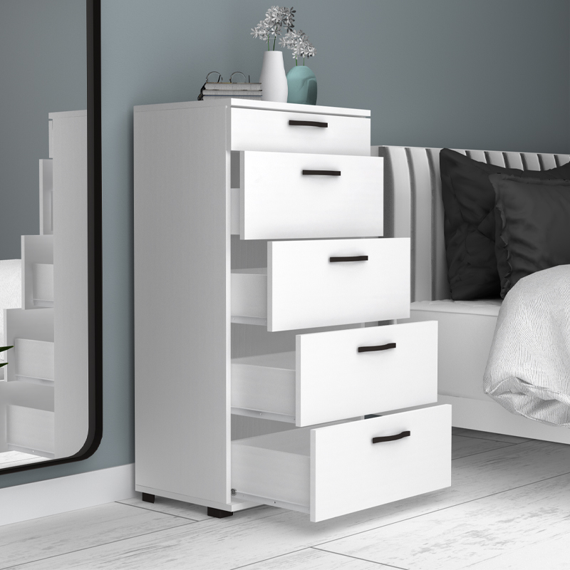 Συρταριέρα Helia Megapap χρώμα λευκό 60x44x108εκ.