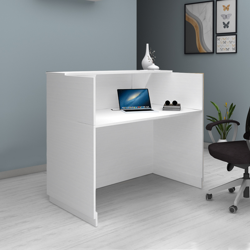 Γραφείο υποδοχής - reception Gemini Megapap χρώμα λευκό 150x70x110εκ.