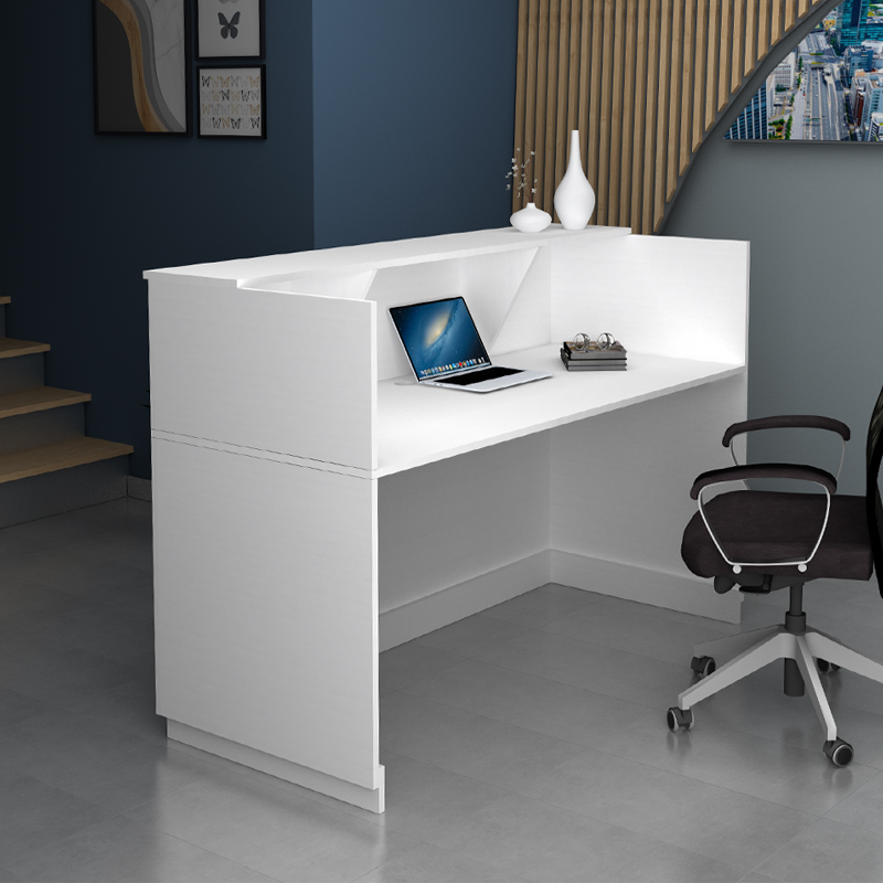 Γραφείο υποδοχής - reception Gemini Megapap χρώμα λευκό 180x70x110εκ.