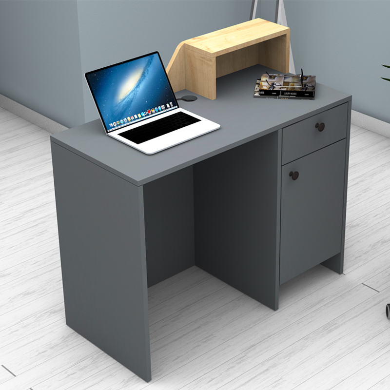 Γραφείο υποδοχής - reception Merlin Megapap χρώμα λευκό - φυσικό οξιάς 110x50x101,8εκ.