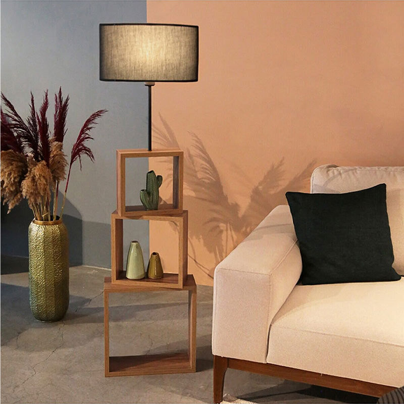Φωτιστικό δαπέδου Claude Megapap Mdf/fabric Pvc χρώμα καφέ/μαύρο 37x20x140εκ. Φωτιστικό δαπέδου Claude Megapap Mdf/fabric Pvc χρώμα καφέ/μαύρο 37x20x140εκ.