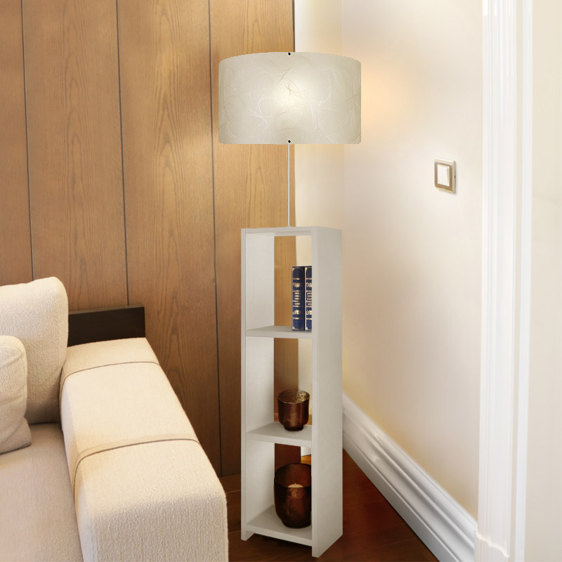 Φωτιστικό δαπέδου Launo Megapap υφασμάτινο Pvc/MDF χρώμα λευκό – γκρι 38x38x150εκ. Φωτιστικό δαπέδου Launo Megapap υφασμάτινο Pvc/MDF χρώμα λευκό – γκρι 38x38x150εκ.