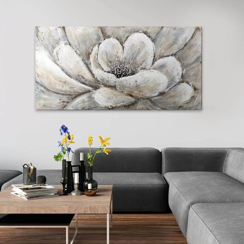 Πίνακας σε καμβά “Silver Flowers” Megapap ψηφιακής εκτύπωσης 140x70x3εκ. Πίνακας σε καμβά “Silver Flowers” Megapap ψηφιακής εκτύπωσης 140x70x3εκ.