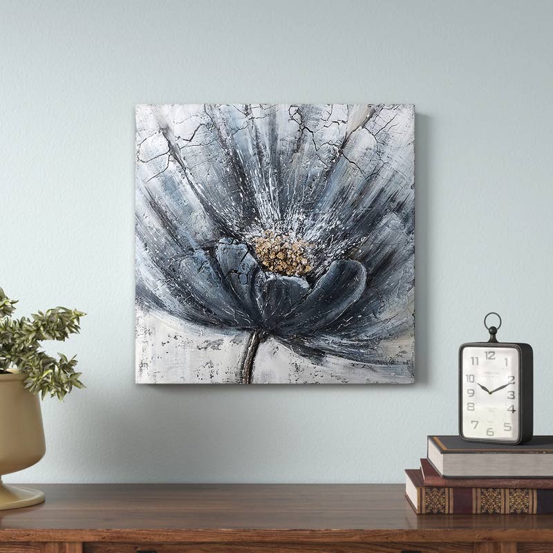 Πίνακας σε καμβά “Blue Flower” Megapap ψηφιακής εκτύπωσης 50x50x3εκ.