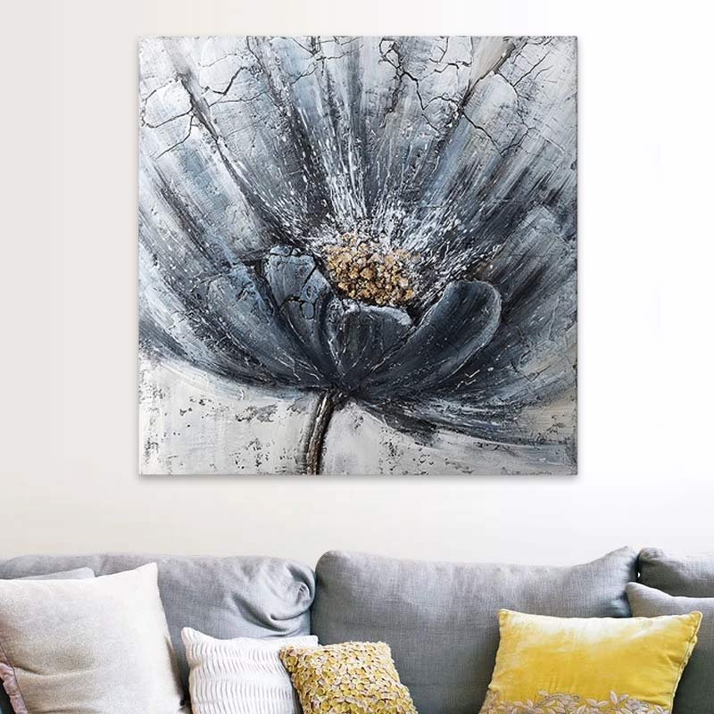 Πίνακας σε καμβά “Blue Flower” Megapap ψηφιακής εκτύπωσης 100x100x3εκ.