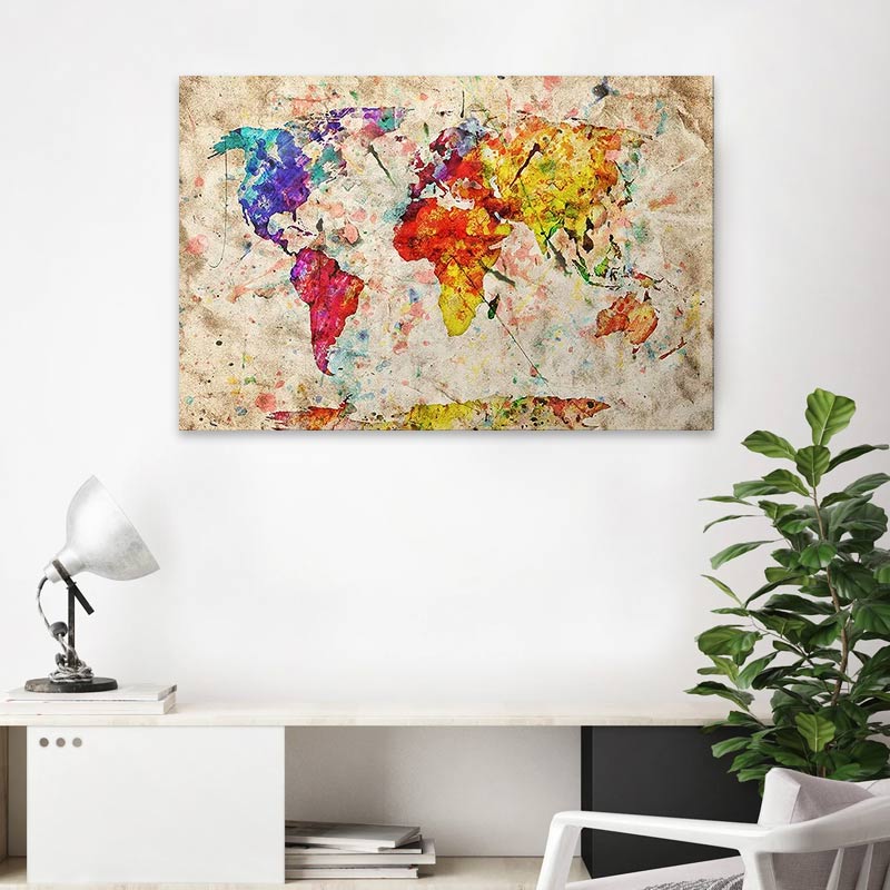 Πίνακας σε καμβά “Colorful World Map” Megapap ψηφιακής εκτύπωσης 75x50x3εκ. Πίνακας σε καμβά “Colorful World Map” Megapap ψηφιακής εκτύπωσης 75x50x3εκ.