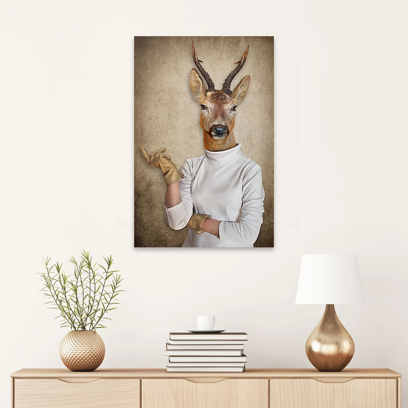 Πίνακας σε καμβά “Woman With Deer Head” Megapap ψηφιακής εκτύπωσης 50x75x3εκ. Πίνακας σε καμβά “Woman With Deer Head” Megapap ψηφιακής εκτύπωσης 50x75x3εκ.