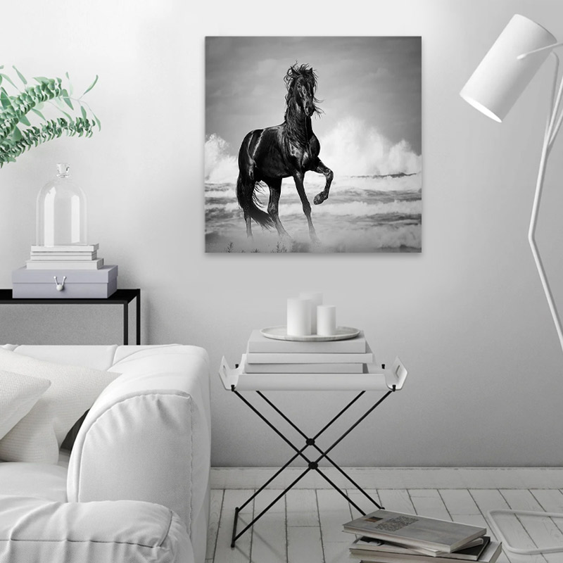 Πίνακας σε καμβά “Black Horse” Megapap ψηφιακής εκτύπωσης 60x60x3εκ. Πίνακας σε καμβά “Black Horse” Megapap ψηφιακής εκτύπωσης 60x60x3εκ.