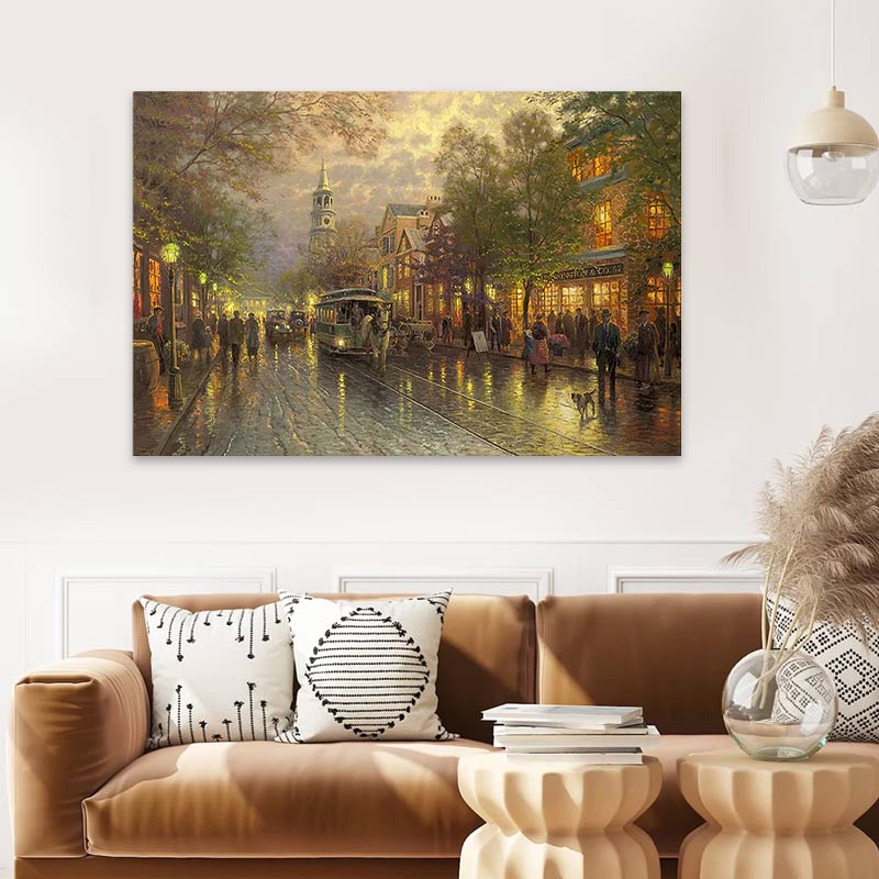 Πίνακας σε καμβά “Wet Streets” Megapap ψηφιακής εκτύπωσης 75x50x3εκ.