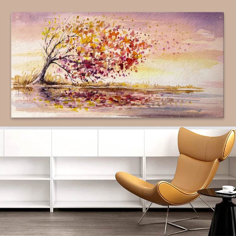 Πίνακας σε καμβά “Tree In The Wind” Megapap ψηφιακής εκτύπωσης 140x70x3εκ.