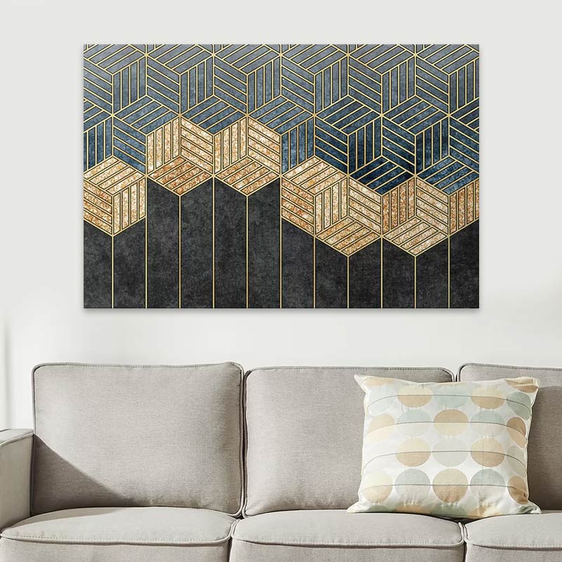 Πίνακας σε καμβά “Golden Cubes” Megapap ψηφιακής εκτύπωσης 100x70x3εκ. Πίνακας σε καμβά “Golden Cubes” Megapap ψηφιακής εκτύπωσης 100x70x3εκ.