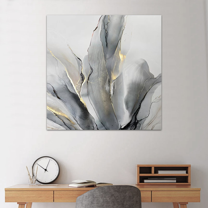 Πίνακας σε καμβά “Abstract Grey Leaves” Megapap ψηφιακής εκτύπωσης 100x100x3εκ. Πίνακας σε καμβά “Abstract Grey Leaves” Megapap ψηφιακής εκτύπωσης 100x100x3εκ.
