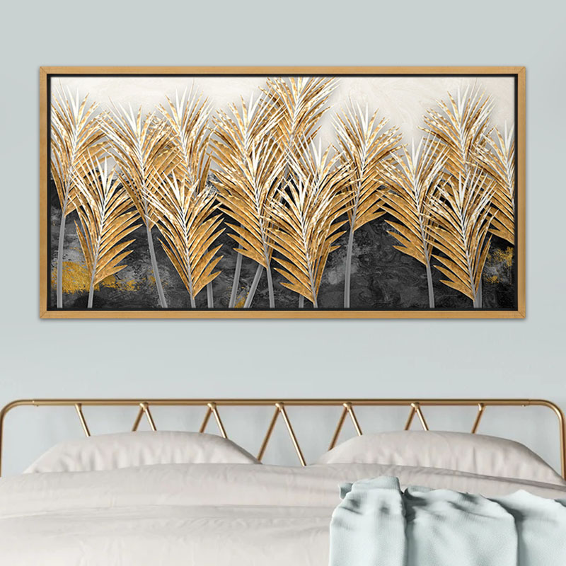 Πίνακας σε καμβά “Gold Leaves” Megapap ψηφιακής εκτύπωσης με κορνίζα χρώμα χρυσό 140x70x3εκ. Πίνακας σε καμβά “Gold Leaves” Megapap ψηφιακής εκτύπωσης με κορνίζα χρώμα χρυσό 140x70x3εκ.