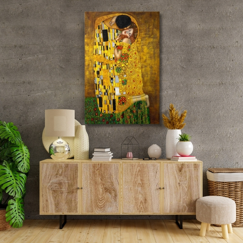 Πίνακας σε καμβά “The Kiss” Megapap ψηφιακής εκτύπωσης 80x125x3εκ.