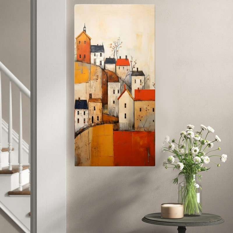 Πίνακας σε καμβά “Houses on the Hill” Megapap ψηφιακής εκτύπωσης 50x100x3εκ. Πίνακας σε καμβά “Houses on the Hill” Megapap ψηφιακής εκτύπωσης 50x100x3εκ.
